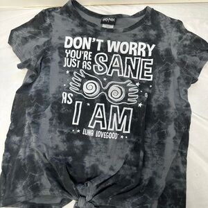 Harry Potter Black and White Short Sleeve Tee with Graphic Print